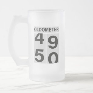 50th Birthday Oldometer Beer Mug