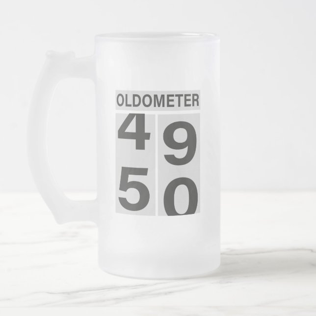 50th Birthday Oldometer Beer Mug (Left)