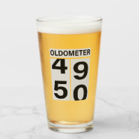 50th Birthday Oldometer Glass