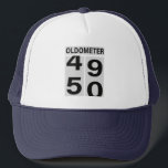 50th Birthday Oldometer Hat<br><div class="desc">49 to 50 Oldometer. Fun Gift for those turning the big FIVE OH. Fifty! Happy Birthday!</div>