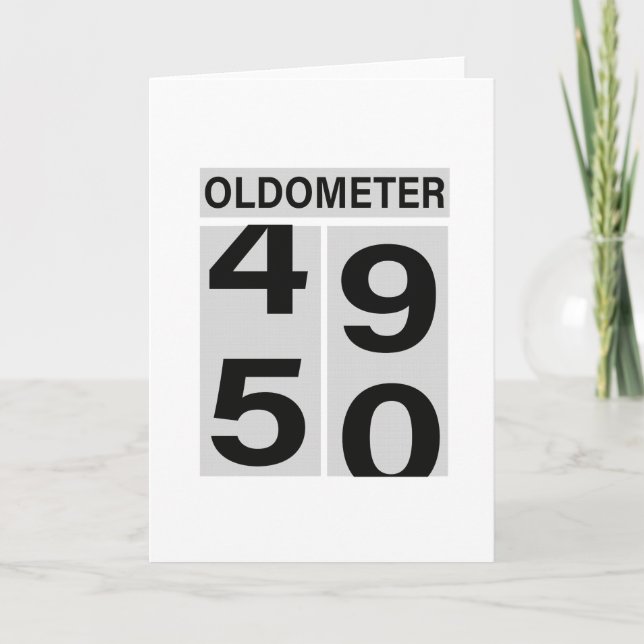 50th Birthday Oldometer Holiday Card (Front)