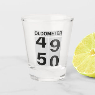 50th Birthday Oldometer Shot Glass