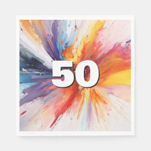 50th Birthday Paint Blast Napkin