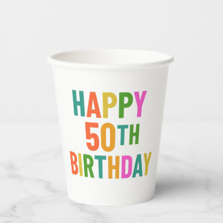 50th Birthday Paper Cups