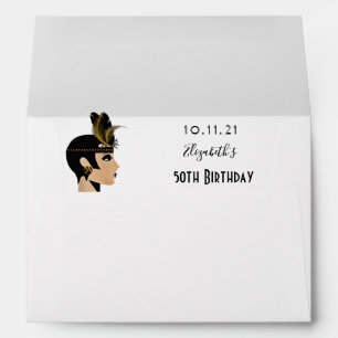 50th birthday party 1920's art deco flapper envelope