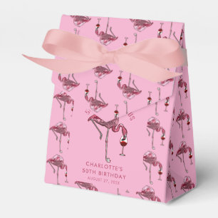 50th Birthday Party 50 and Fab Pink Flamingo Favour Box
