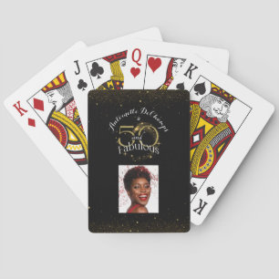 50th Birthday Party 50 and Fabulous Black and Gold Playing Cards