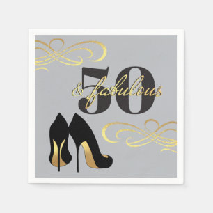 50th Birthday Party 50 and Fabulous Napkin