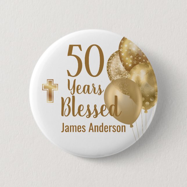 50th Birthday Party  6 Cm Round Badge (Front)
