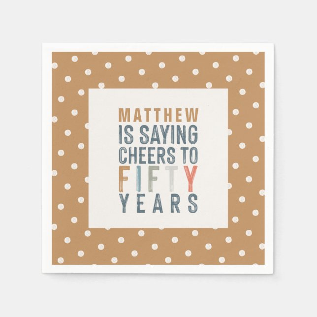 50th birthday party accessories decor napkin (Front)