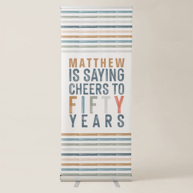 50th birthday party accessories retractable banner (Front)