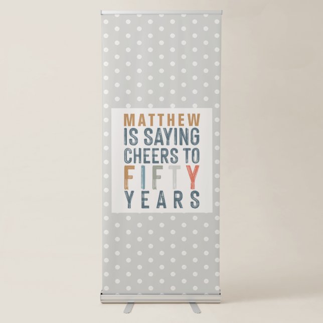 50th birthday party accessories retractable banner (Front)