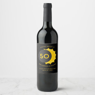 50th Birthday Party and Solar Eclipse 2025 Wine Label