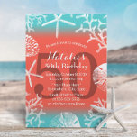 50th Birthday Party Beach Coral Reef Starfish Invitation<br><div class="desc">Beach Coral Reef Starfish 50th Birthday Party Invitations.</div>