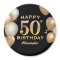 50th Birthday Party Black and Gold Balloons
