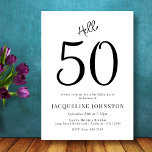 50th Birthday Party Black And White Invitation<br><div class="desc">Celebrate your loved one's 50th birthday with this stunning black and white invitation! With its sophisticated black and white colour palette, this invitation is perfect for a milestone birthday party. Featuring the words "Hello 50" this invitation is sure to set the tone for an unforgettable celebration. Make it extra special...</div>
