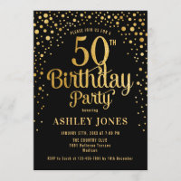 50th Birthday Party - Black & Gold
