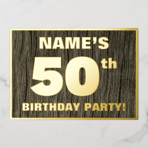 50th Birthday Party: Bold, Faux Wood Grain Pattern