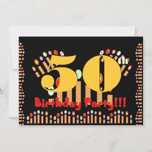 50th Birthday Party Candles Invitation Template