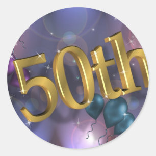 50th Birthday party celebration Classic Round Sticker