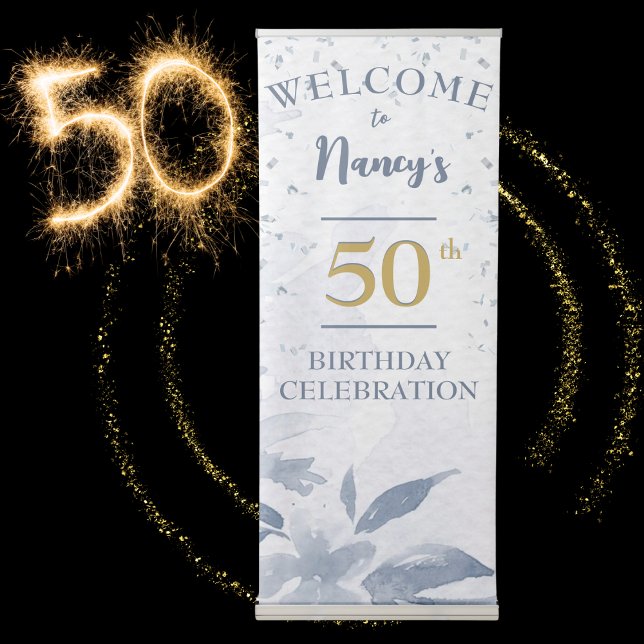 50th Birthday Party Celebration  Retractable Banner (50th Birthday Party Celebration Retractable Banner)