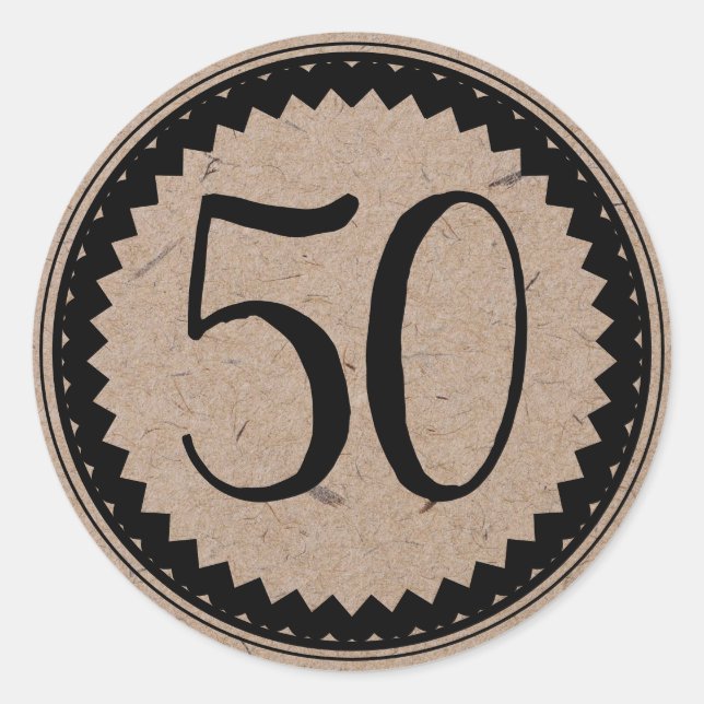50th Birthday Party Classic Round Sticker (Front)
