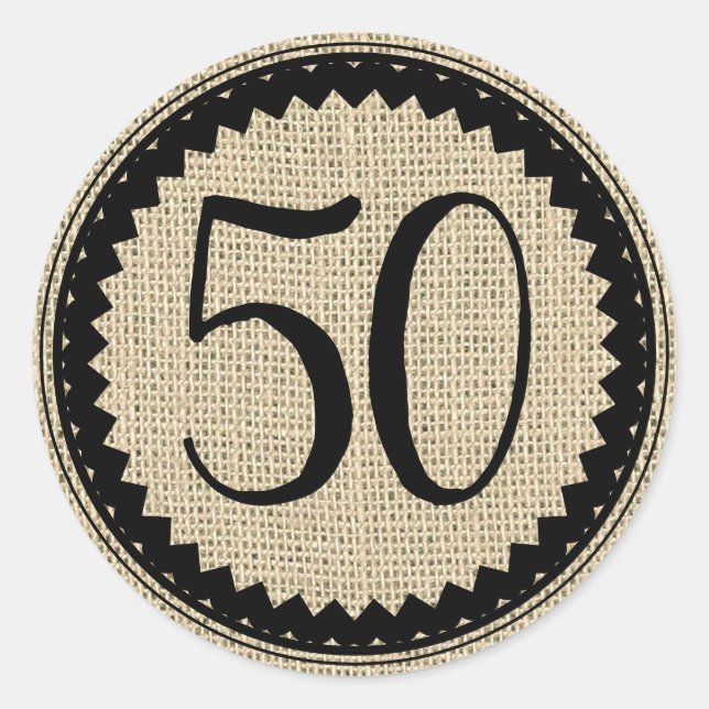 50th Birthday Party Classic Round Sticker (Front)