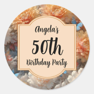 50th Birthday Party Classic Round Sticker