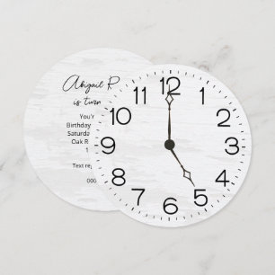 50th Birthday Party Clock On Whitewashed Wood