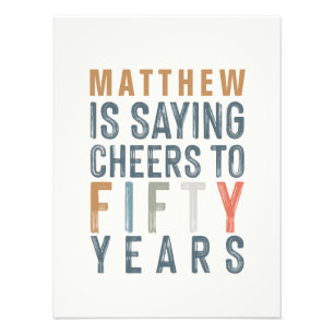 50th birthday party decor photo print