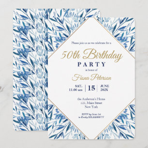 50th Birthday party Elegant invitation