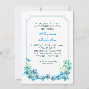 50th birthday party elegant Victorian invitations
