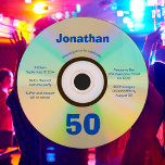 50th Birthday Party Faux CD Retro 90s music Invitation<br><div class="desc">👉 Put a smile on a face with this retro themed 50th birthday party invitation on an 90’s faux CD! - Simply click to personalise this design 🔥 My promises - This is unique - designed by me! - It is designed with you in mind 🙏 Thank you for supporting...</div>