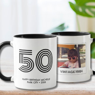 50th Birthday Party Favor Vintage Year Mug