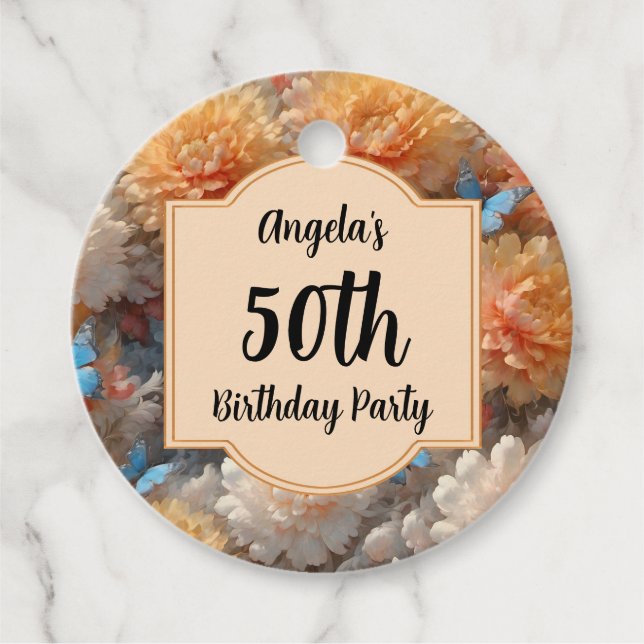 50th Birthday Party Favour Tags (Front)