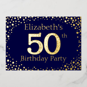 50th Birthday Party Foil Invitation
