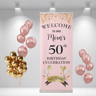 50th Birthday Party for Mum Retractable  Banner