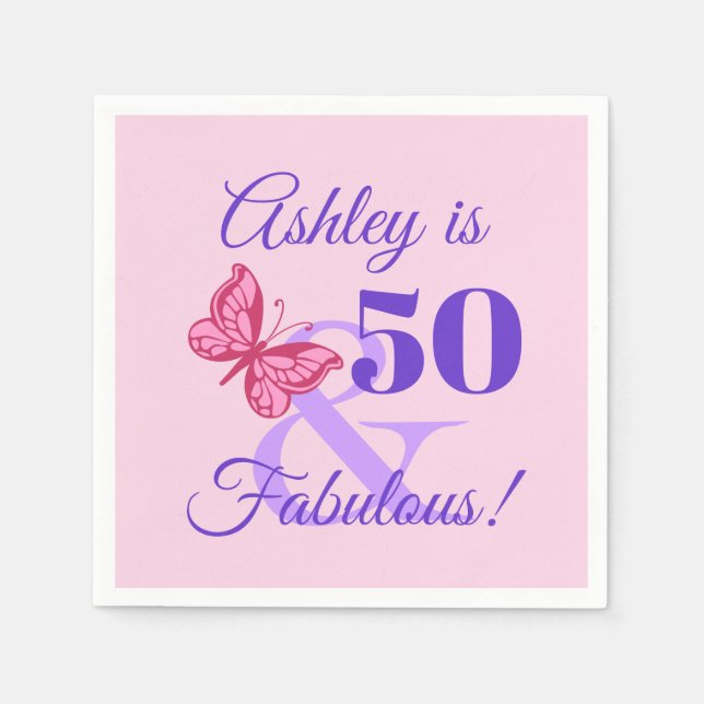 50th Birthday Party For Women Napkin (Front)