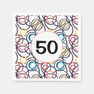 50th Birthday Party Funky Doodles Napkin