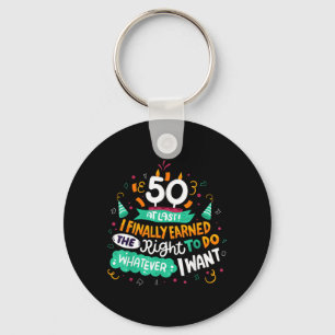 50th Birthday Party Funny Age 50 Funny Quote Key Ring