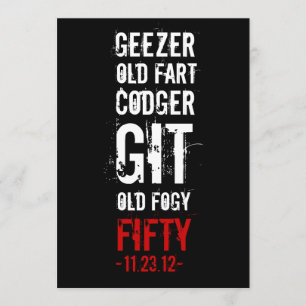 50th Birthday Party Geezer Invitation