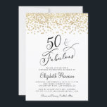 50th Birthday Party Gold Glitter Invitation<br><div class="desc">Chic 50th birthday party invitation featuring "50 & Fabulous" in a stylish script and a gold faux glitter confetti overlay.</div>