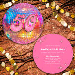 50th Birthday Party Gold Pink Glitter Disco Ball Invitation<br><div class="desc">Do you love the 80s dancing disco ball? The 70s disco ball? Look at our 50th Birthday Party Gold Pink Glitter Disco Ball Invitation! Celebrate in style with our vibrant birthday disco ball invitation featuring a colourful gold mirror disco ball and dazzling typography with a digital glitter and gold effect....</div>