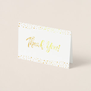 50th birthday party gold thank you foil card