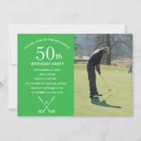 50th Birthday Party Golfer Green Par Golf Photo
