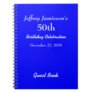 50th Birthday Party Guest Book Royal Blue