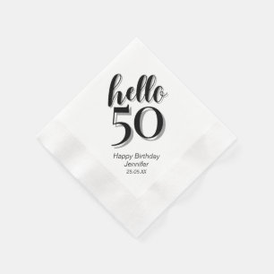 50th Birthday Party Hello 50 Napkin
