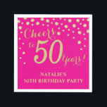 50th Birthday Party Hot Pink and Gold Diamond Napkin<br><div class="desc">50th Birthday Party Invitation with Hot Pink and Gold Glitter Diamond Background. Gold Confetti. Adult Birthday. Man or Woman Birthday. For further customisation,  please click the "Customise it" button and use our design tool to modify this template.</div>