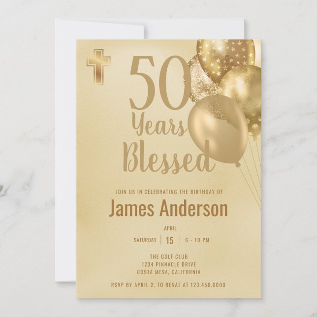 50th Birthday Party  Invitation (Front)