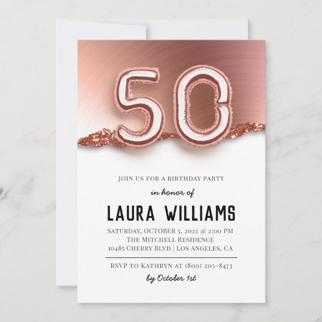 50th Birthday Party Invitation (Front)